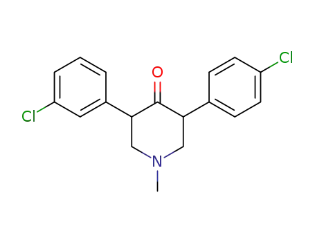 Molecular Structure of 62290-89-5 (4-Piperidinone, 3-(3-chlorophenyl)-5-(4-chlorophenyl)-1-methyl-)