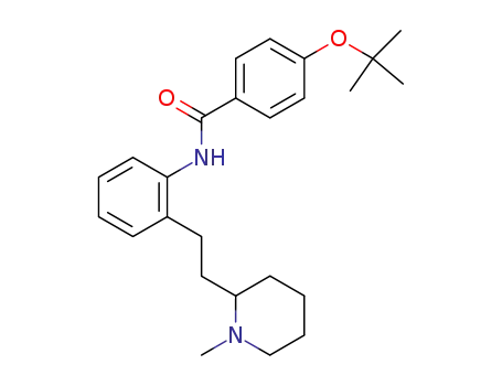 Molecular Structure of 58753-91-6 (Benzamide,
4-(1,1-dimethylethoxy)-N-[2-[2-(1-methyl-2-piperidinyl)ethyl]phenyl]-)