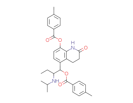 Molecular Structure of 65680-73-1 (2(1H)-Quinolinone,
3,4-dihydro-8-[(4-methylbenzoyl)oxy]-5-[1-[(4-methylbenzoyl)oxy]-2-[(1-
methylethyl)amino]butyl]-)