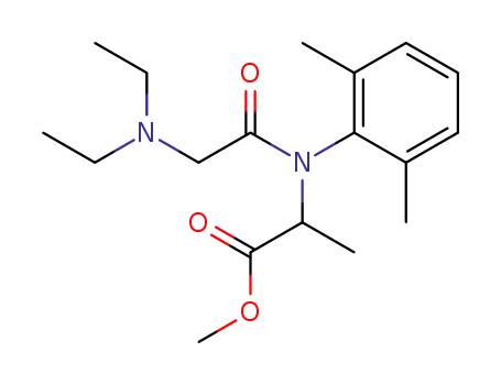 Molecular Structure of 63047-01-8 (Alanine, N-(N,N-diethylglycyl)-N-(2,6-dimethylphenyl)-, methyl ester)