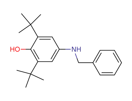 Molecular Structure of 973-58-0 (Phenol, 2,6-bis(1,1-dimethylethyl)-4-[(phenylmethyl)amino]-)
