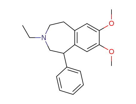 Molecular Structure of 62717-12-8 (1H-3-Benzazepine, 3-ethyl-2,3,4,5-tetrahydro-7,8-dimethoxy-1-phenyl-)