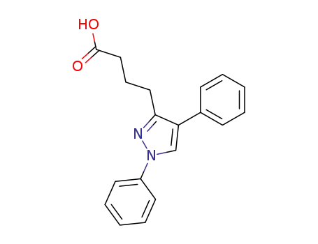 Molecular Structure of 62810-86-0 (1H-Pyrazole-3-butanoic acid, 1,4-diphenyl-)