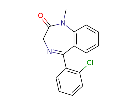 Molecular Structure of 18100-68-0 (2H-1,4-Benzodiazepin-2-one,5-(2-chlorophenyl)- 1,3-dihydro-1-methyl- )