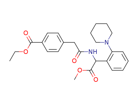 Benzeneacetic acid,  a-[[[4-(ethoxycarbonyl)phenyl]acetyl]amino]-2-(1-piperidinyl)-, methyl  ester
