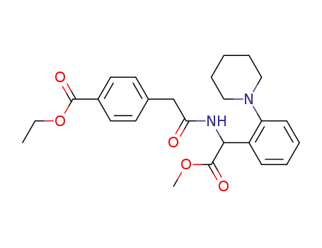 Molecular Structure of 83894-92-2 (Benzeneacetic acid,
a-[[[4-(ethoxycarbonyl)phenyl]acetyl]amino]-2-(1-piperidinyl)-, methyl
ester)