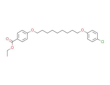 Molecular Structure of 66352-93-0 (Benzoic acid, 4-[[9-(4-chlorophenoxy)nonyl]oxy]-, ethyl ester)