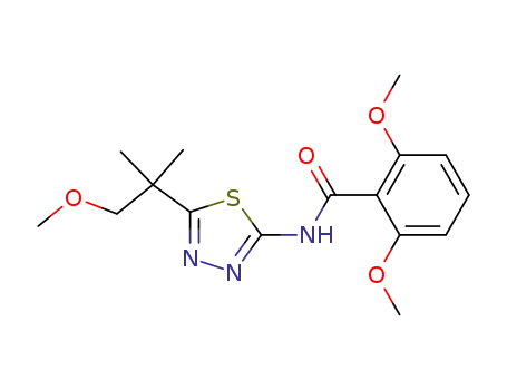 Molecular Structure of 82559-12-4 (Benzamide,
2,6-dimethoxy-N-[5-(2-methoxy-1,1-dimethylethyl)-1,3,4-thiadiazol-2-yl]-)