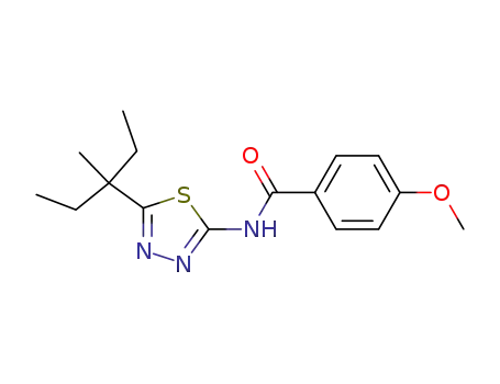 Molecular Structure of 82559-47-5 (Benzamide,
N-[5-(1-ethyl-1-methylpropyl)-1,3,4-thiadiazol-2-yl]-4-methoxy-)