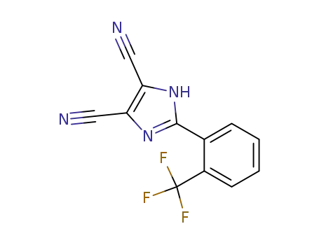 Molecular Structure of 51802-39-2 (1H-Imidazole-4,5-dicarbonitrile, 2-[2-(trifluoromethyl)phenyl]-)