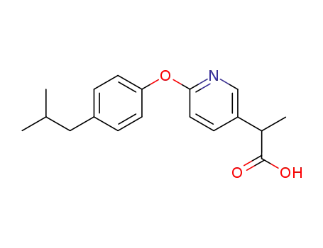 Molecular Structure of 51363-31-6 (3-Pyridineacetic acid, a-methyl-6-[4-(2-methylpropyl)phenoxy]-)