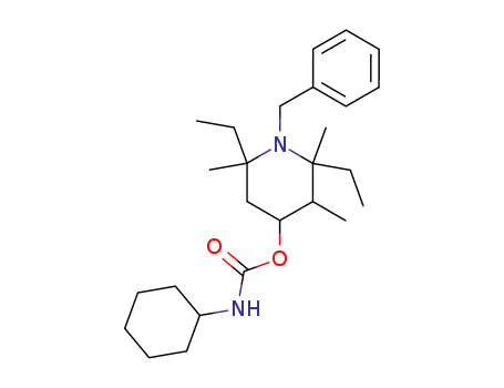 Molecular Structure of 61744-98-7 (Carbamic acid, cyclohexyl-,
2,6-diethyl-2,3,6-trimethyl-1-(phenylmethyl)-4-piperidinyl ester)