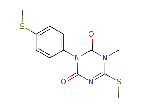 Molecular Structure of 51235-24-6 (1,3,5-Triazine-2,4(1H,3H)-dione,
1-methyl-6-(methylthio)-3-[4-(methylthio)phenyl]-)
