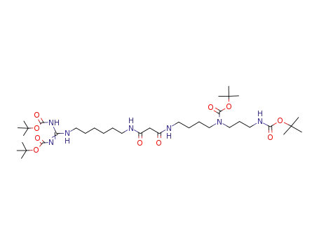 Molecular Structure of 160677-45-2 (3-<<(1,1-dimethylethoxy)carbonyl>amino>-20-<(1,1-dimethylethoxy)carbonyl>-12,14-dioxo-2,4,11,15,20,24-hexaazapentacosenedioic acid, bis(1,1-dimethylethyl)ester)