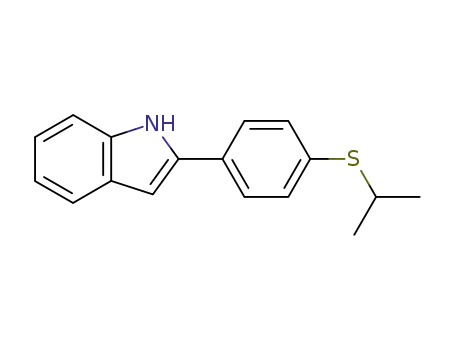 Molecular Structure of 58995-90-7 (1H-Indole, 2-[4-[(1-methylethyl)thio]phenyl]-)