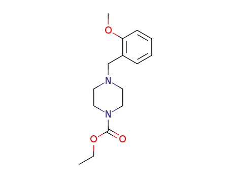 Molecular Structure of 55037-82-6 (1-Piperazinecarboxylic acid, 4-[(2-methoxyphenyl)methyl]-, ethyl ester)