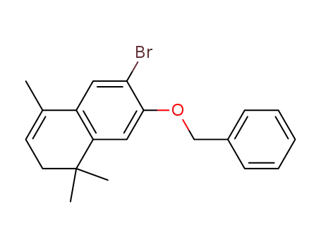 Molecular Structure of 362027-17-6 (Naphthalene, 6-bromo-1,2-dihydro-1,1,4-trimethyl-7-(phenylmethoxy)-)