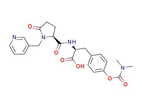 Molecular Structure of 286456-31-3 (L-Tyrosine, 5-oxo-1-(3-pyridinylmethyl)-L-prolyl-, dimethylcarbamate
(ester))