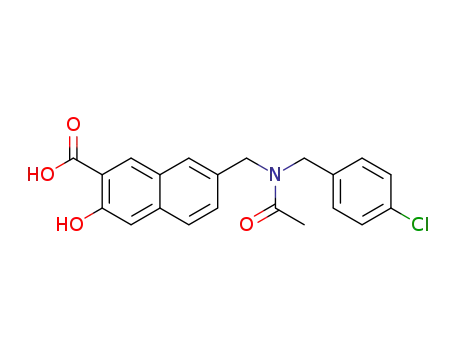 2-Naphthalenecarboxylic acid,
7-[[acetyl[(4-chlorophenyl)methyl]amino]methyl]-3-hydroxy-