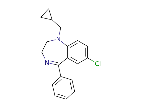 Molecular Structure of 22934-83-4 (1H-1,4-Benzodiazepine,
7-chloro-1-(cyclopropylmethyl)-2,3-dihydro-5-phenyl-)