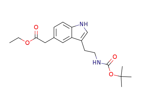 Molecular Structure of 144055-94-7 (1H-Indole-5-acetic acid,
3-[2-[[(1,1-dimethylethoxy)carbonyl]amino]ethyl]-, ethyl ester)