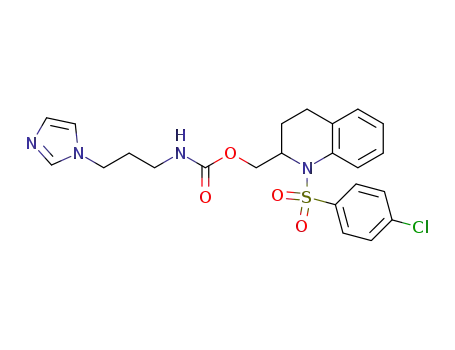 Molecular Structure of 497958-03-9 (Carbamic acid, [3-(1H-imidazol-1-yl)propyl]-,
[1-[(4-chlorophenyl)sulfonyl]-1,2,3,4-tetrahydro-2-quinolinyl]methyl ester)