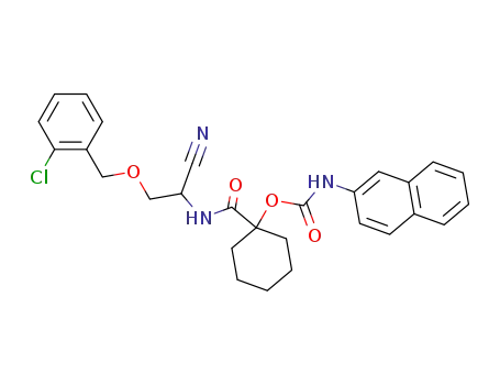 Molecular Structure of 478280-17-0 (Carbamic acid, 2-naphthalenyl-,1-[[[2-[(2-chlorophenyl)methoxy]-1-cyanoethyl]amino]carbonyl]cyclohexylester)