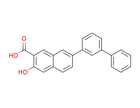 Molecular Structure of 503827-94-9 (2-Naphthalenecarboxylic acid, 7-[1,1'-biphenyl]-3-yl-3-hydroxy-)