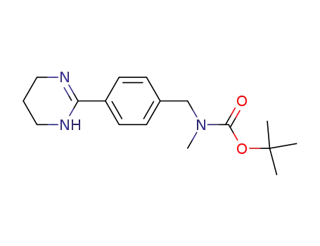 Molecular Structure of 633698-39-2 (Carbamic acid,
methyl[[4-(1,4,5,6-tetrahydro-2-pyrimidinyl)phenyl]methyl]-,
1,1-dimethylethyl ester)