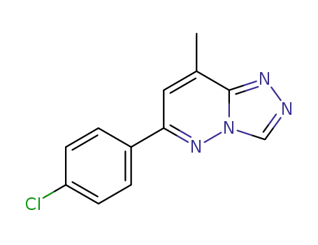 Molecular Structure of 66548-68-3 (1,2,4-Triazolo[4,3-b]pyridazine, 6-(4-chlorophenyl)-8-methyl-)