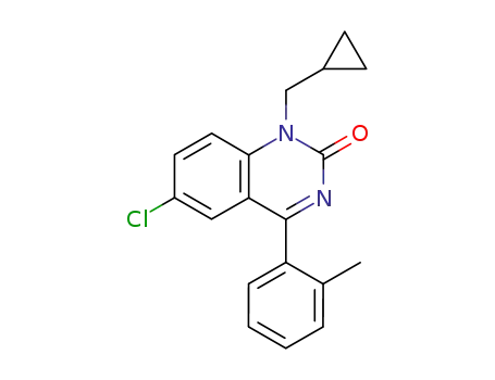 Molecular Structure of 59253-48-4 (2(1H)-Quinazolinone,
6-chloro-1-(cyclopropylmethyl)-4-(2-methylphenyl)-)