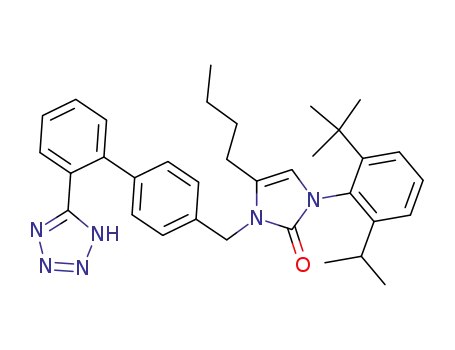 Molecular Structure of 165113-43-9 (2H-Imidazol-2-one,
4-butyl-1-[2-(1,1-dimethylethyl)-6-(1-methylethyl)phenyl]-1,3-dihydro-3-[[
2'-(1H-tetrazol-5-yl)[1,1'-biphenyl]-4-yl]methyl]-)