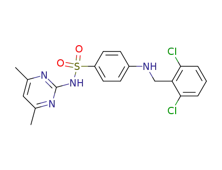 Molecular Structure of 491600-37-4 (Benzenesulfonamide,
4-[[(2,6-dichlorophenyl)methyl]amino]-N-(4,6-dimethyl-2-pyrimidinyl)-)