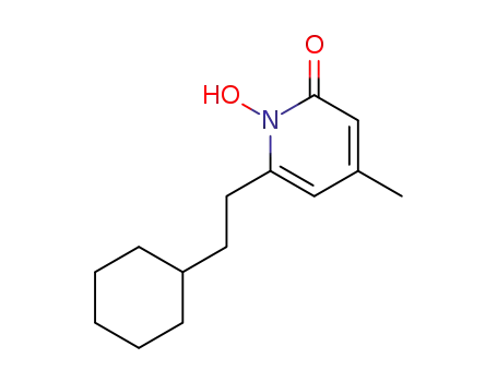 Molecular Structure of 29342-11-8 (2(1H)-Pyridinone, 6-(2-cyclohexylethyl)-1-hydroxy-4-methyl-)