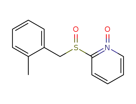 Molecular Structure of 60264-21-3 (Pyridine, 2-[[(2-methylphenyl)methyl]sulfinyl]-, 1-oxide)