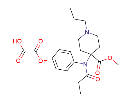 Molecular Structure of 61086-30-4 (4-Piperidinecarboxylic acid, 4-[(1-oxopropyl)phenylamino]-1-propyl-,
methyl ester, ethanedioate (1:1))