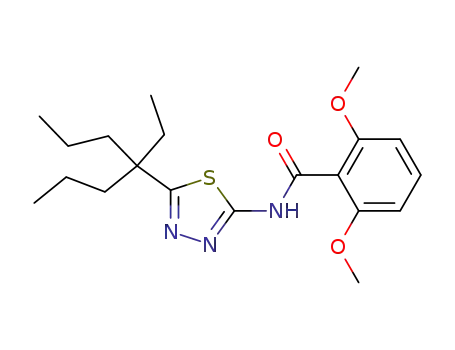 Molecular Structure of 82559-89-5 (Benzamide,
N-[5-(1-ethyl-1-propylbutyl)-1,3,4-thiadiazol-2-yl]-2,6-dimethoxy-)