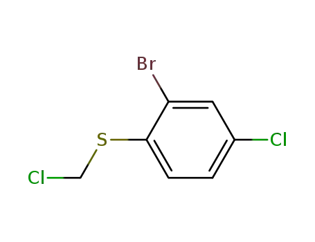 Molecular Structure of 54403-52-0 (Benzene, 2-bromo-4-chloro-1-[(chloromethyl)thio]-)