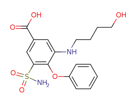 Molecular Structure of 57584-25-5 (Benzoic acid, 3-(aminosulfonyl)-5-[(4-hydroxybutyl)amino]-4-phenoxy-)