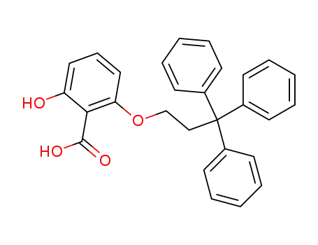 Molecular Structure of 193282-88-1 (Benzoic acid, 2-hydroxy-6-(3,3,3-triphenylpropoxy)-)