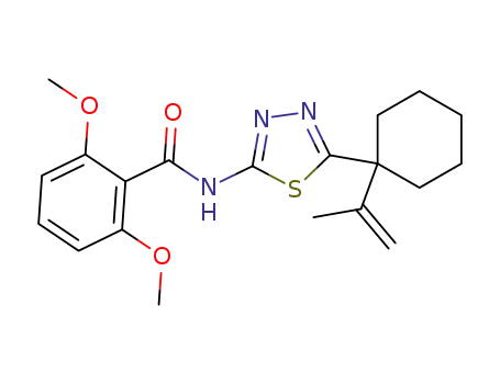 Molecular Structure of 82559-68-0 (Benzamide,
2,6-dimethoxy-N-[5-[1-(1-methylethenyl)cyclohexyl]-1,3,4-thiadiazol-2-yl]
-)