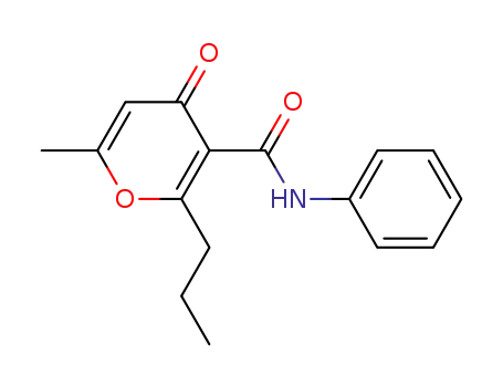 Molecular Structure of 104688-29-1 (4H-Pyran-3-carboxamide, 6-methyl-4-oxo-N-phenyl-2-propyl-)