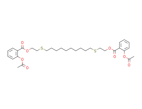 Molecular Structure of 65034-23-3 (Benzoic acid, 2-(acetyloxy)-, 1,10-decanediylbis(thio-2,1-ethanediyl)
ester)