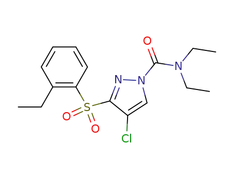 Molecular Structure of 143529-65-1 (1H-Pyrazole-1-carboxamide,
4-chloro-N,N-diethyl-3-[(2-ethylphenyl)sulfonyl]-)