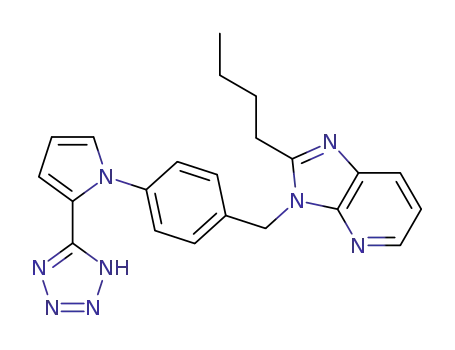 Molecular Structure of 141999-03-3 (3H-Imidazo[4,5-b]pyridine,
2-butyl-3-[[4-[2-(1H-tetrazol-5-yl)-1H-pyrrol-1-yl]phenyl]methyl]-)