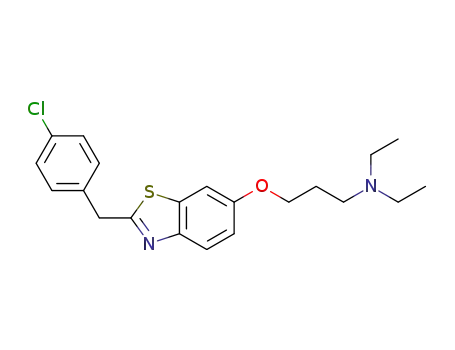 Molecular Structure of 184834-19-3 (1-Propanamine,
3-[[2-[(4-chlorophenyl)methyl]-6-benzothiazolyl]oxy]-N,N-diethyl-)