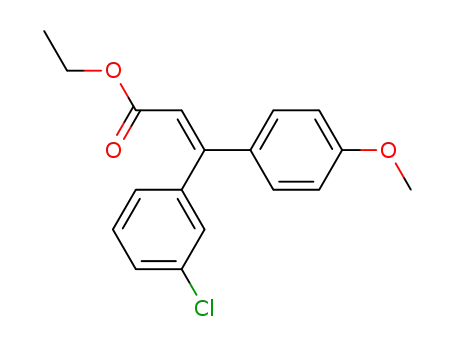 Molecular Structure of 133263-47-5 (2-Propenoic acid, 3-(3-chlorophenyl)-3-(4-methoxyphenyl)-, ethyl ester,
(Z)-)