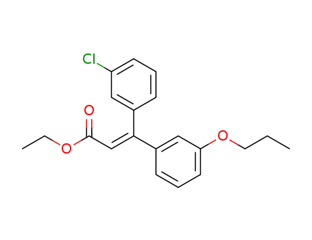 Molecular Structure of 151664-99-2 (2-Propenoic acid, 3-(3-chlorophenyl)-3-(3-propoxyphenyl)-, ethyl ester,
(Z)-)