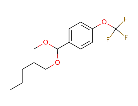 Molecular Structure of 121219-80-5 (1,3-Dioxane, 5-propyl-2-[4-(trifluoromethoxy)phenyl]-, trans-)