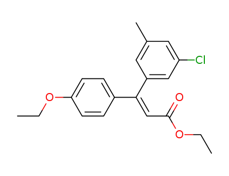 Molecular Structure of 151665-66-6 (2-Propenoic acid, 3-(3-chloro-5-methylphenyl)-3-(4-ethoxyphenyl)-, ethyl
ester, (Z)-)